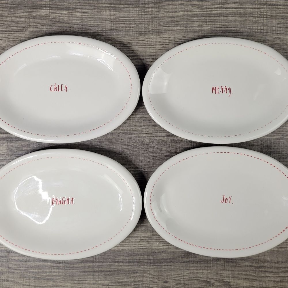 Rae Dunn Artisan‎ Collection Oval Christmas Appetizer Plate Set